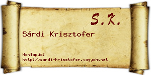 Sárdi Krisztofer névjegykártya